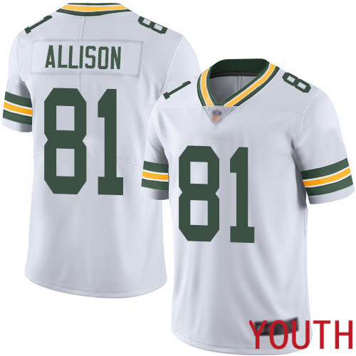 Green Bay Packers Limited White Youth #81 Allison Geronimo Road Jersey Nike NFL Vapor Untouchable->youth nfl jersey->Youth Jersey